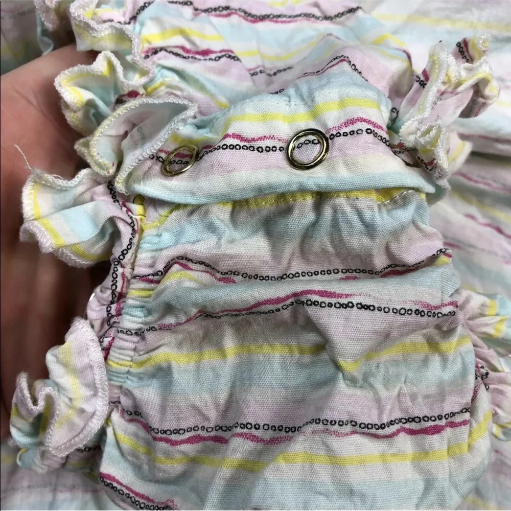 Little Minis Toddler Girls 4T Rainbow Stripe Dress With Bloomers